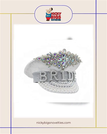Ready to shine like the star you are? ✨ Add some sparkle to your special day with our Women's White Sequin Captain Bride Hat, adorned with gorgeous faux pearls and dazzling gold iridescent gems! 💍✨ At just $26.99, this head-turning accessory is perfect for making magical memories at your wedding or bachelorette party! Dress it up with your bridal outfit or rock it for a girls' night out—either way, you’ll feel the joy and confidence this hat brings! Why settle for ordinary when you can be extra