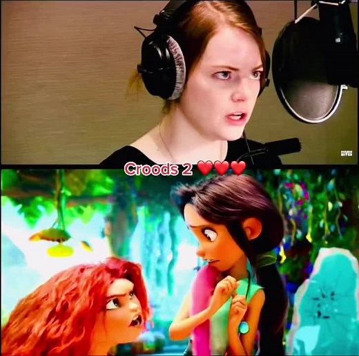 Emma Stone as Eep in The Croods 2 | Behind the Scenes Voice Recording