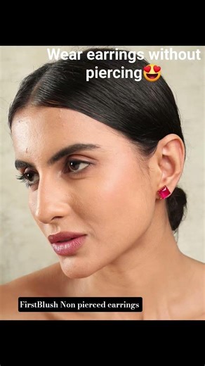 How to wear earrings without piercing 🧐🫣 #nonpiercedearrings