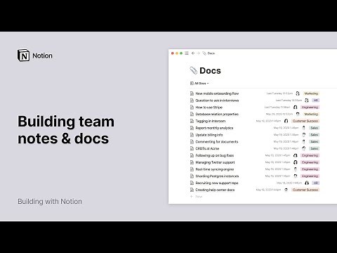 Build a team notes & docs database in Notion