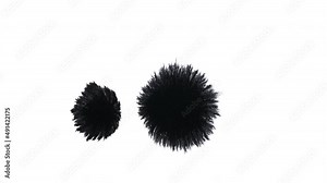 ink drop on real watercolor paper. for ink reveal animation effects or masking. real black indian ink aquarelle