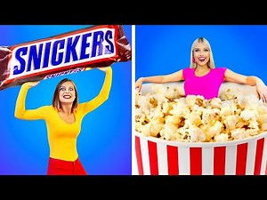 BIG FOOD vs. SMALL FOOD CHALLENGE || Giant Food for 24 Hours! RATATA Food Pranks!