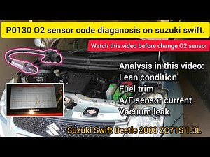 P0130 O2 sensor code diagnosis on Suzuki Swift. Don't be misled by fault code. vacuum leak detection