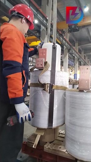 The transformer windings are assembled onto the core