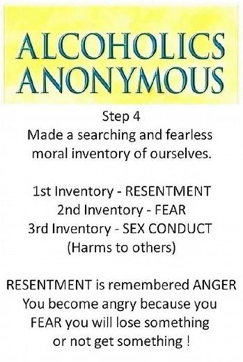 AA STEP 4 - RESENTMENT (Pray for forgiveness)