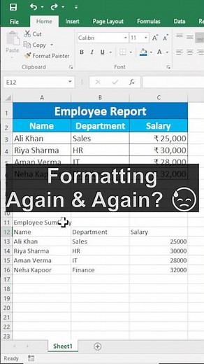 Stop Formatting Again & Again 😓 | Use Format Painter in Excel