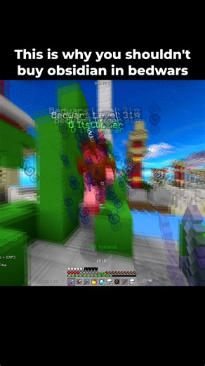 Bedwars Obsidian Moment #minecraft #hypixel #bedwars | Minecraft Game