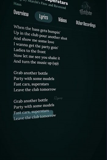Fast Cars & Superstars lyrics — Marchi's Flow & Reverend Haus