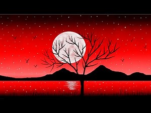 How to draw A simple Scenery on Ms Paint |Paint Drawing | Draw on computer paint