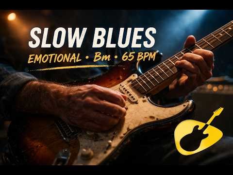 Emotional Slow Blues Backing Track in B Minor (Bm) | 65 BPM | Soulful Guitar Jam
