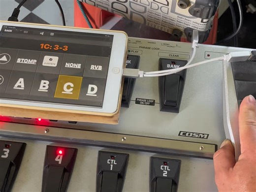 外接踏板用midi信号控制软效果器jamup切换音色