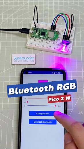 Raspberry Pi Pico 2 W Bluetooth RGB LED Controller