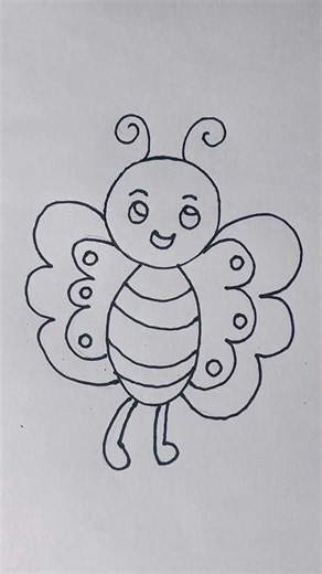 How to draw butterfly easily | Drawing for kids #shorts #art #kids #viralshorts #kidsdrawing