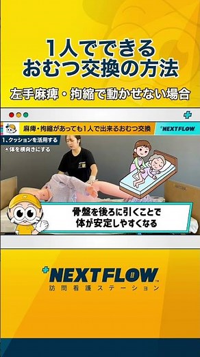 【介護】1人でできるおむつ交換の方法【訪問看護】