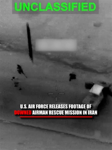 BREAKING: New footage released by the Air Force shows the U.S. military's massive rescue operation to save an injured airman who was downed behind enemy lines in Iran. The recently declassified footage shows the extraordinary operation to rescue Dude44 Bravo after his F-15E was shot down and he suffered a broken back, arm, and shoulder during his ejection. For nearly two days, he kept moving while U.S. aircraft searched from above and American bombers and drones struck Iranian Revolutionary Guar