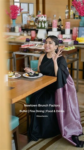 Brunch🧿#grwm #saree #yt #makep #buffet #brunch #marriott #kolkatafood #food #poilabaisakh #viral