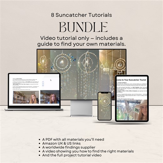 8 Suncatcher Tutorials Bundle – DIY Crystal Designs + Materials Guide