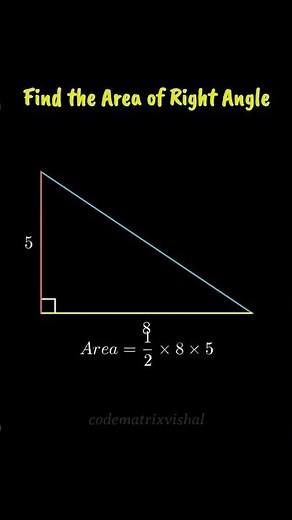 Find the Area of a Right Angled Triangle Using Formula Step by Step Geometry Animation #maths