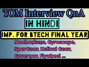Theory Of Machine (TOM) Important Questions & Answers For Interview || Campus Placement