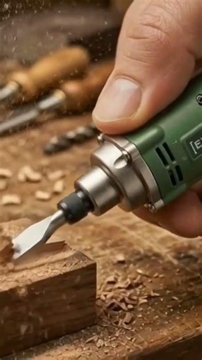 Mini Electric Chisel Cutting Wood #Shorts