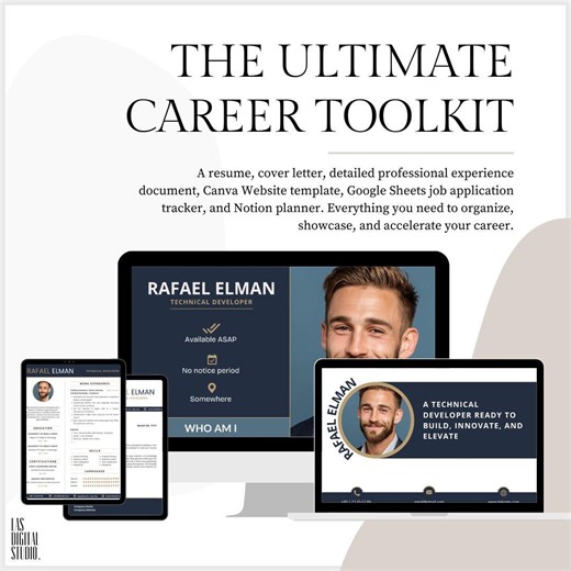 Creative Resume & Cover Letter Template | Canva Editable CV | Canva Website | Digital Download - Etsy