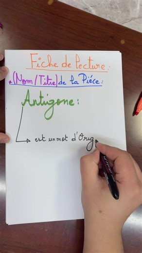 Younes boumssise on Instagram: "Fiche de lecture Antigone ( partie 01)"