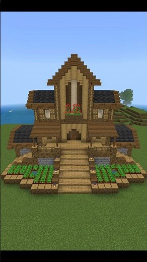 Mountain Mansion In Minecraft Tutorial Timelapse #minecraft #shorts #asmr