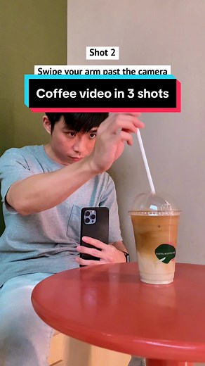 Create a coffee video by yourself in 3 shots 🤳🏻 . #videotips #videohacks #videography #videoideas #transitionideas #transition #creative #singapore #fyp #viral #foodhack #lightinghack #behindthescenes #bts