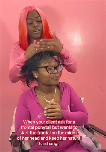 At this point , the request are getting out of hand 😂😂😂😂 I never put no frontal in the back with natural bangs 😂😂 lawd help me #fyp #brooklynhairstylist #naturalbangs #frontalponytail
