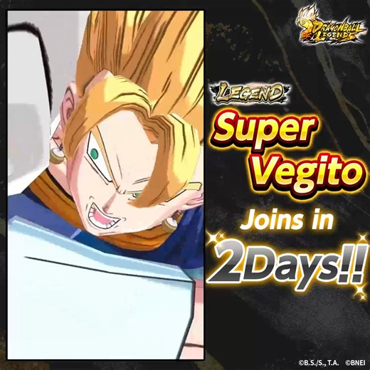 ◤￣￣￣￣￣￣￣￣￣￣￣￣◥ New Rarity LEGEND "Super Vegito" Arrives in 2 Days! ◣＿＿＿＿＿＿＿＿＿＿＿＿◢ #DBLegends #DragonBall ©BIRD STUDIO/SHUEISHA, TOEI ANIMATION ©Bandai Namco Entertainment Inc. *Animations may be subject to change. | Dragon Ball Legends