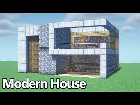 [Minecraft Tutorial] Modern House / How To Build a Modern House / Easy Materials