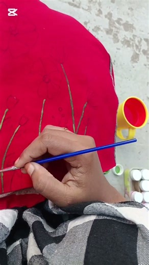 হ্যান্ডপেইন্টিং - ফেব্রিক্স কালার #paintingtutorial #paintinglovers #craft&art