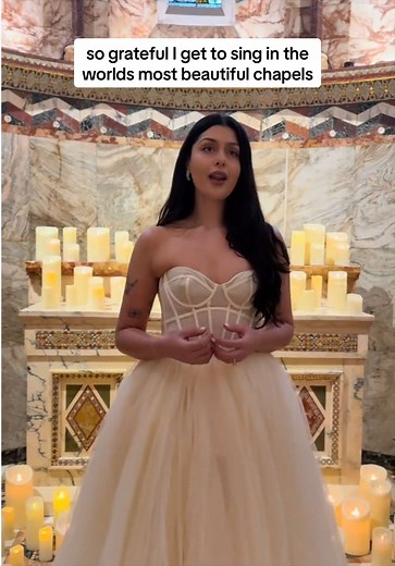 Singing Ave Maria at a Beautiful Wedding Chapel