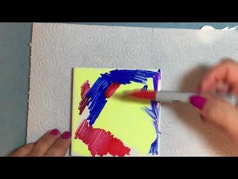 Painting Ceramic Tile Coasters with Sharpies