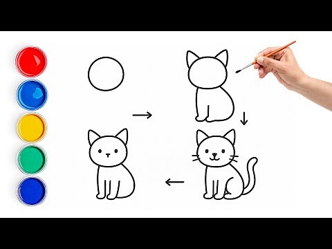 Draw Your Dream Pet With Easy Steps 🐱 | Easy Cat Drawing Tutorial for Kids Step-by-Step