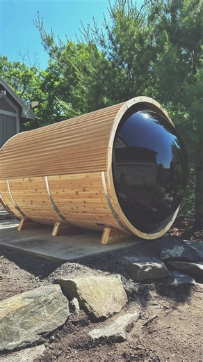 Escape to tranquility with our panoramic barrel sauna—where every sweat comes with a breathtaking view.