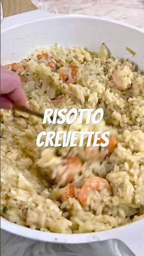 Garlic & parsley shrimp risotto #easyrecipe