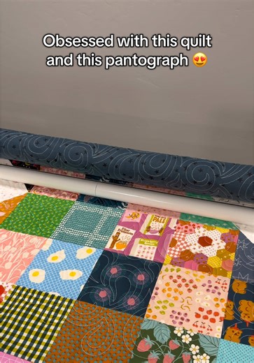 Quilting with my @Handi Quilter | Longarm Quilts Moxie and Prostitcher. Pantograph is Far Out by OESD Longarm Quilting #longarmquilting #handiquilter #handiquiltermoxie #prostitcher #quilttok