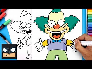 How to Draw Krusty the Clown - Videos For Kids