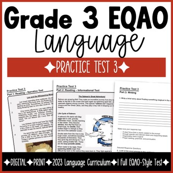 Grade 3 EQAO Practice Questions Reading Comprehension and Writing #3   DIGITAL