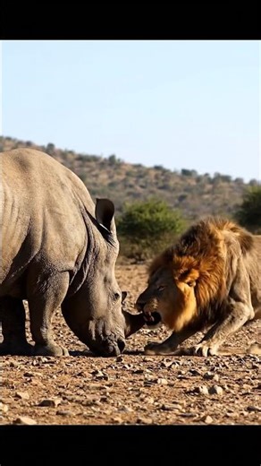 Lion vs Rhino Savage Clash #wildlife #viral
