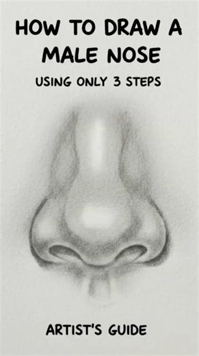Most Beginners Draw Nose WRONG 😳 | Male Nose Drawing in 3 Steps #shorts #art #artshorts #drawing