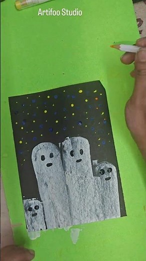 Easy Ghost Painting for Kids | Halloween Drawing Idea | Fun Art Activity #halloweenart