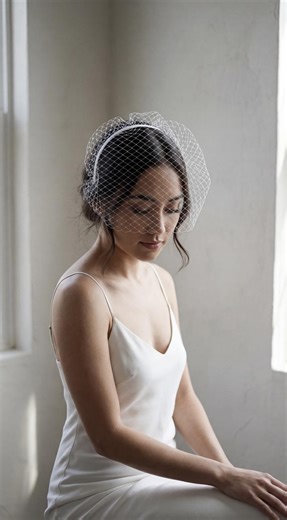 Birdcage Veil White Mesh Netting Bridal Fascinator Headband Civil Ceremony Wedding Accessory Bride - Etsy