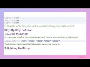 How to Generate an Array from a Quoted String in PowerShell