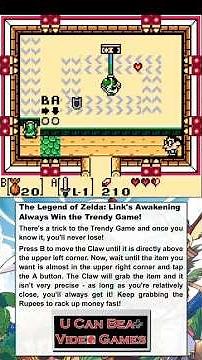 U Can Beat Video Games - The Legend of Zelda: Link's Awakening - Always Win the Trendy Game