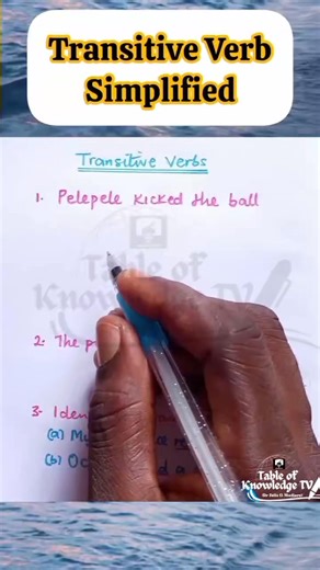 Transitive Verbs Simplified. | Table of Knowledge TV