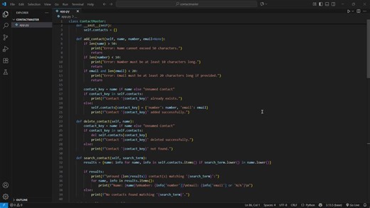#python #softwaredevelopment #internshipexperience #projectmilestone #pythonprojects #contactmaster #cipherbytetechnologies | BISWAJIT MANIK
