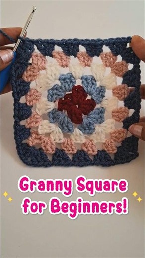 Crochet Granny Square for Beginners #crochet #crocheting #grannysquare #easycrochet #viral