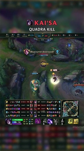 Kai'Sa QUADRA KILL | EUW Master Patch 26.18 #shorts